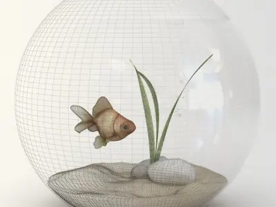 Golden Fish Bowl  3D model