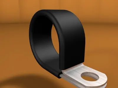 Steel clamp with rubber protection Low-poly 3D model