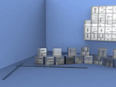Alphabet Bookshelves Free 3D model