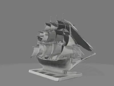 Elegant Sailing Ship Realistic 3D Printed Model 3D print model