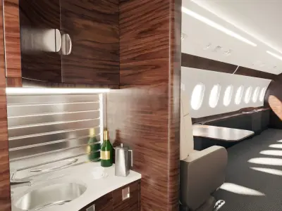 Buisiness jet interior Bej 3D model