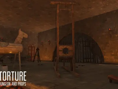 Torture - dungeon and props Low-poly 3D model