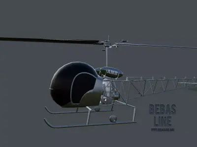 Lowpoly Bell H-13 Sioux Low-poly 3D model