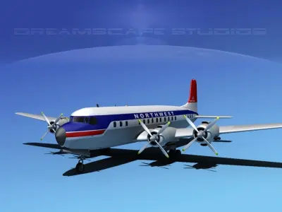 Douglas DC-7C Northwest Airlines 3D model
