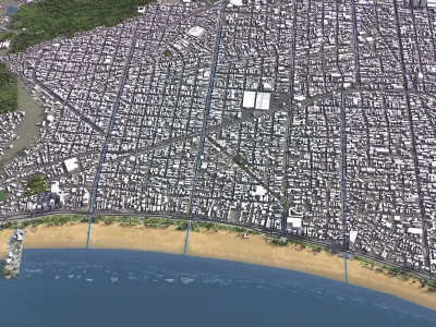 Santos - 3D City Low-poly 3D model
