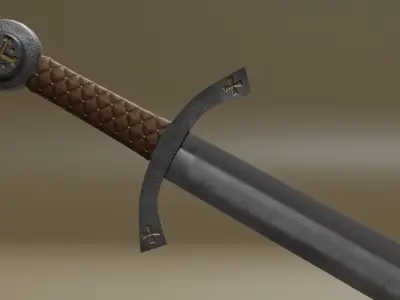 Falchion sword v1 Free low-poly 3D model