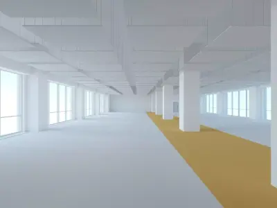 Office space 2b Low-poly 3D model