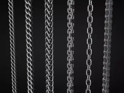 Chains group of chain links 3D model