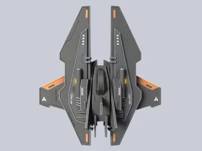 Low poly spacecraft Low-poly 3D model