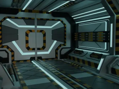 Sci Fi Corridor 3D model free Free 3D model