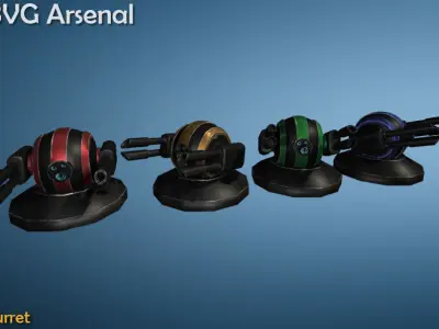 Turrets - HQ 3D model