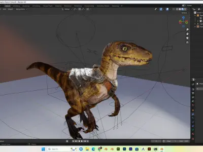 Raptor 3D Model Fully Rigged PBR 4k Low-poly 3D model