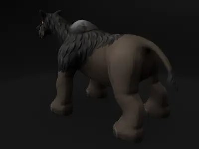 Stylized Paraceratherium Fantasy Creature Rigged Game Ready Low-poly 3D model