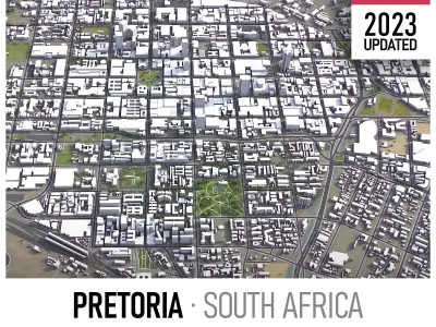 Pretoria - 3D City Low-poly 3D model