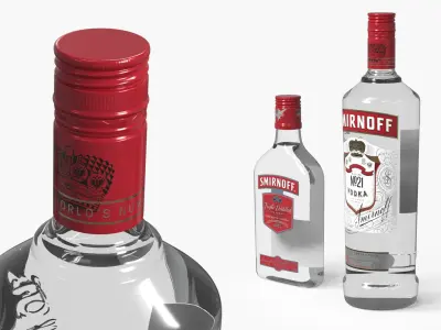 Smirnoff No21 Vodka Bottles Set 3D model