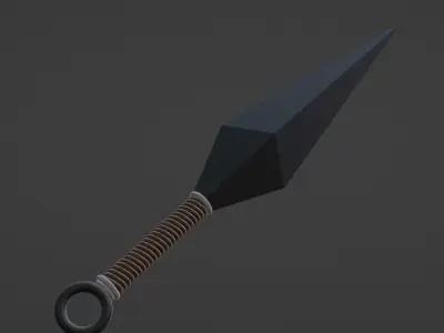 Kunai 3D sword Free low-poly 3D model