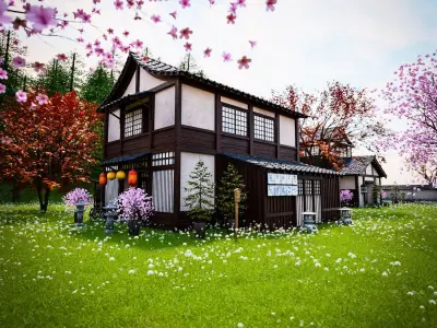 JAPANESE TRADITIONAL BUILDING AND ENVIRONMENT PACK 3D Model Collection