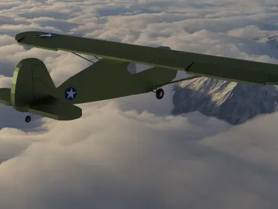 Aeronca TG-5 Aircraft Bomber Low-Poly Low-poly 3D model