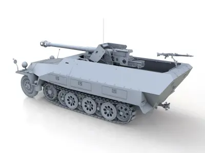 SDKFZ 251 22 - Ausf D - Pakwagen 3D model