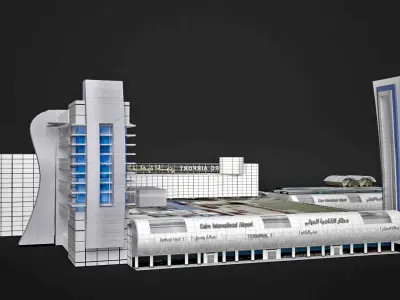 Cairo International Airport Terminal 1 Low-poly 3D model