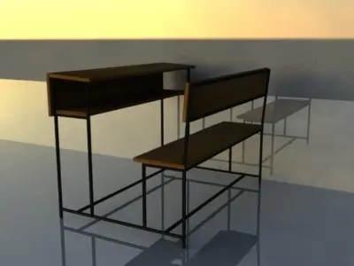 School Desk 3D model