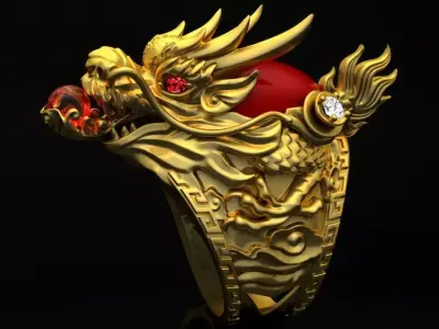 Nhan Nam Rong Kieu 1 - Dragon Men Ring Ver 1 3D print model