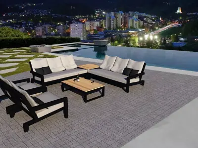furniture outdoor 3D model Low-poly 3D model
