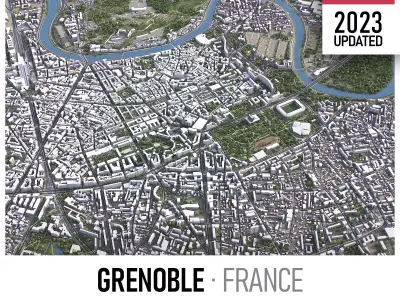 Grenoble Low-poly 3D model