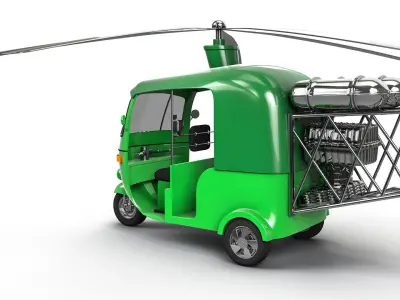 Auto Helicopter Low-poly 3D model