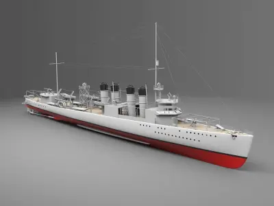 Watercraft 3 - Destroyer Ship 3D model