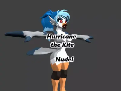 Hurricane the Kite NUDE no rigging Low-poly 3D model