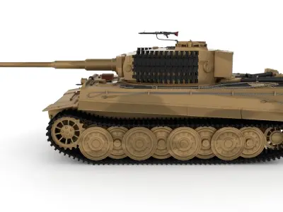 Panzer Tiger Tank Late 1944 v1 with interior 3D model