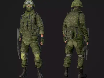 Soldier in Equipment Ratnik Low-poly 3D model