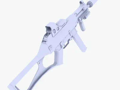 UMP 45 Submachine Gun Supressed Low-poly 3D model