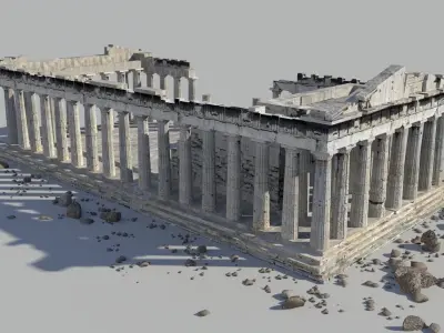 Parthenon Low-poly 3D model