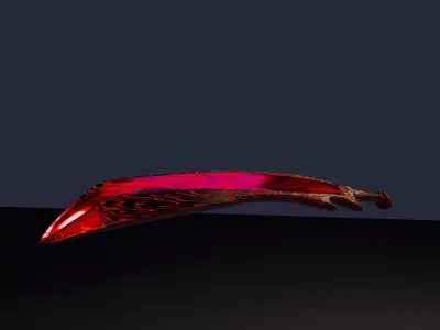 Stylized Blood Sword Low-poly 3D model