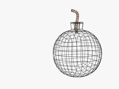 A Bomb with a wick Free low-poly 3D model