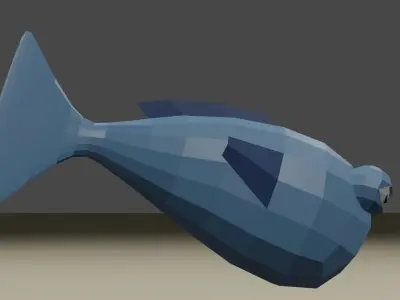 Lowpoly Rigged Fish Free low-poly 3D model