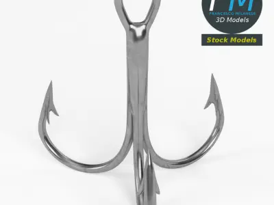 Treble hook 3D model