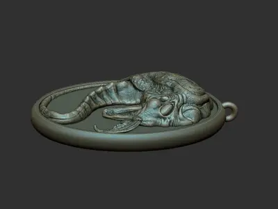 Alien Pendant 3D print model buy