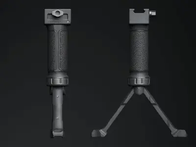 Tactical Hand Grip Bipod For Picatinny rail Low-poly 3D model