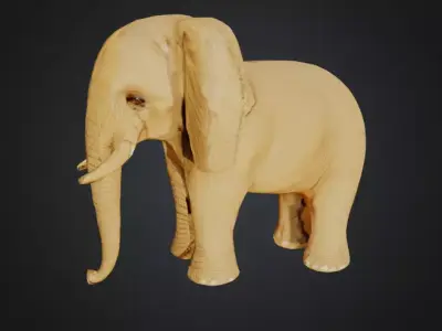  Elephant - Low-poly with 2K Textures Free low-poly 3D model