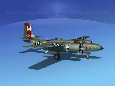 Douglas A-26B Invader V04 3D model