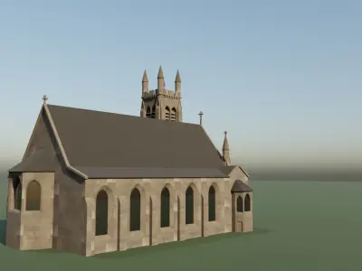 Scottish Church - Game Ready Free low-poly 3D model