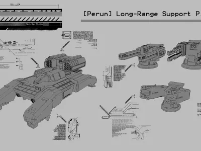 28mm Long-Range Support Platform - Perun 3D print model