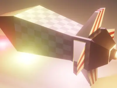 Low poly Missile for War games Free low-poly 3D model