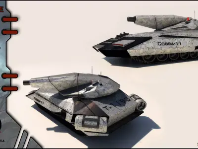 Future Tank Low-poly 3D model