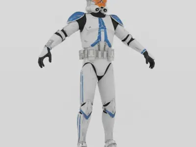 Ahsokas Clone Trooper Lowpoly Rigged Free low-poly 3D model