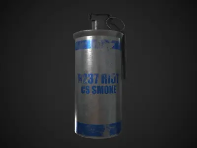 Tear Gas Grenade Low-poly 3D model