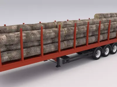 Timber Trailer 3D model